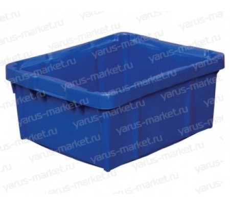 Пластиковый ящик, 480х392х220 мм, синий, для хранения продуктов