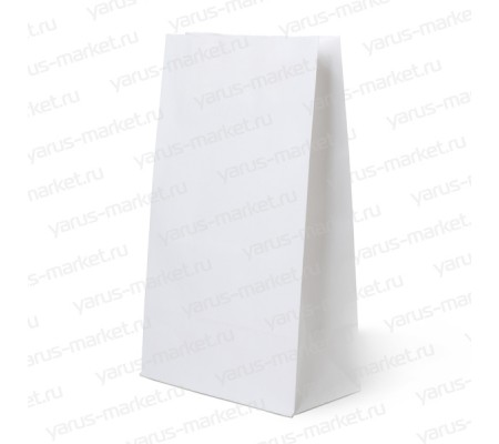 Белый бумажный крафт пакет без ручек для фасовки продукции