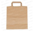 Квадратный крафт-пакет с плоскими ручками и донной складкой для упаковки и хранения товаров