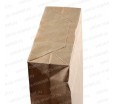 Бумажный бурый крафт пакет с плоскими ручками и прямоугольным дном для упаковки товаров