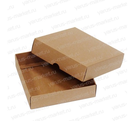 Бурая картонная коробка с крышкой для упаковки кондитерских изделий