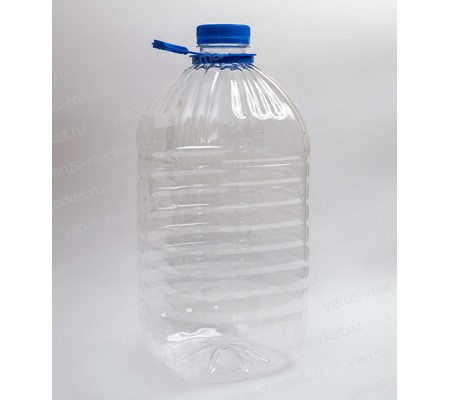 Прямоугольная пятилитровая бутылка ПЭТ для жидкостей