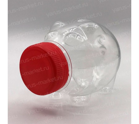 Банка "Хрюшка" из прозрачного ПЭТ пластика с винтовой горловиной для фасовки сыпучей и жидкой продукции