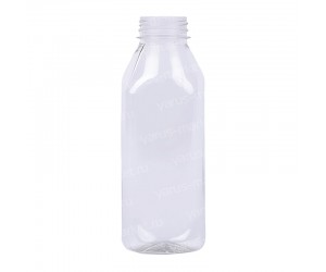 Квадратная пластиковая бутылка с широкой горловиной