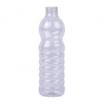 Белая литровая пластиковая бутылка с широким горлом