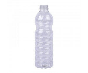 Белая литровая пластиковая бутылка с широким горлом