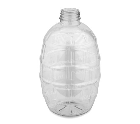 Пластиковая трехлитровая бутылка бочонок с крышкой и ручкой