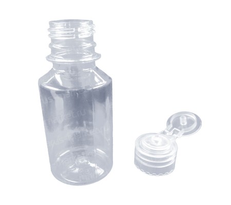 Небольшой круглый ПЭТ флакон для упаковки различных парфюмерных и косметических средств
