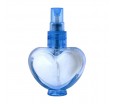 Пластиковый флакон в форме сердца голубого цвета со спреем дозатором