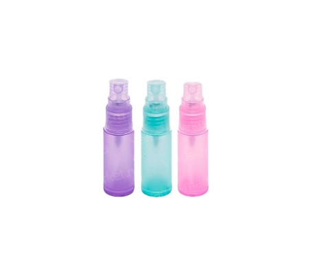 Пластиковый разноцветный флакон "Радуга" с защитным колпачком и насадкой спреем для косметики и парфюмерии