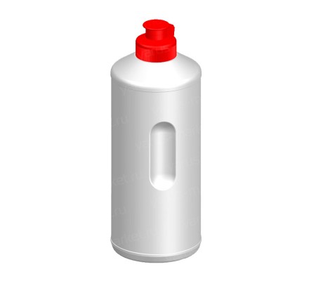 Пластиковый цилиндрический флакон с крышкой для бытовой химии 