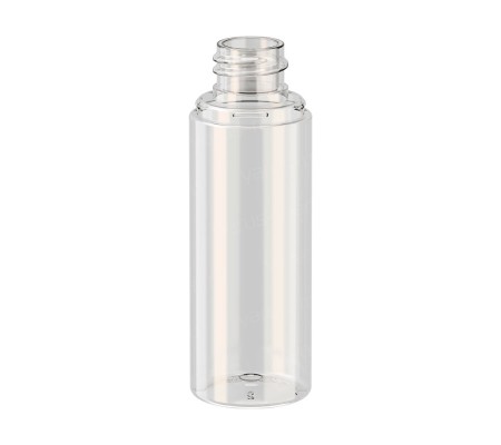 Маленький прозрачный флакон цилиндр для косметики и парфюмерии
