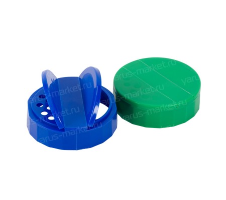Пластиковая крышка-дозатор с двумя отсеками на банки с солью, перцем и специями