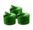 Пластиковый колпачок пуш-пул со скошенным носиком зеленого цвета для винтовых флаконов и бутылок