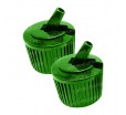 Пластиковый колпачок пуш-пул со скошенным носиком зеленого цвета для винтовых флаконов и бутылок