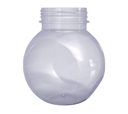 Скошенная прозрачная ПЭТ банка шарик с круглой горловиной 