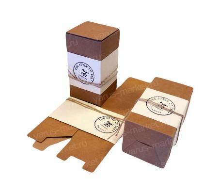Вертикальная бумажная коробка для насыпного чая или кофе с печатью и логотипом
