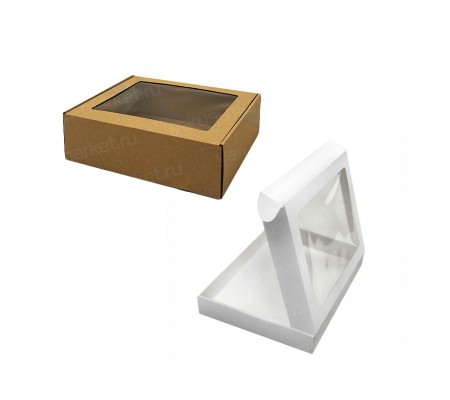 Картонная коробка чемодан с окном из прозрачного пластика для упаковки товаров