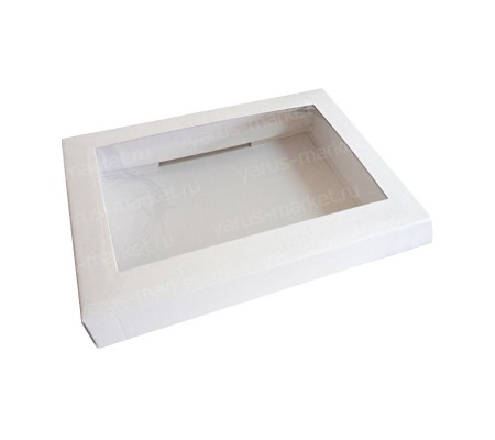 Упаковочная картонная коробка крышка дно с квадратным окном из прозрачного пластика