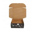Черная самосборная коробка конструкции "Самолет" из картона для упаковки товаров