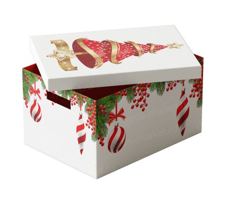 Картонная коробка "крышка-дно" для упаковки подарков, сувениров и аксессуаров 