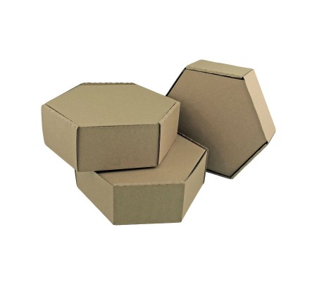 Картонная коробка шестигранник самосборной конструкции с совмещенной крышкой