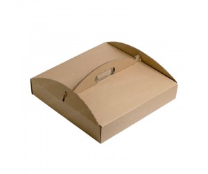 Закрытая плоская коробка с ручкой из гофрокартона