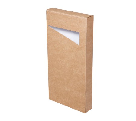 Картонная плоская коробка с треугольным окном для упаковки товаров 