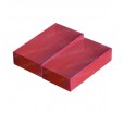 Красная коробка прямоугольная из картона с прозрачной крышкой наружу
