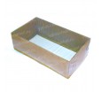 Прямоугольная гофрированная крафт-коробка с прозрачной крышкой наружу