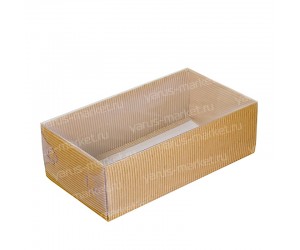 Прямоугольная гофрированная крафт-коробка с ПВХ крышкой