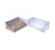 Прямоугольная картонная коробка трапеция с прозрачной крышкой для упаковки товаров