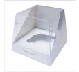 Коробка трапеция с ложементом и прозрачной конусной крышкой для капкейков и маффинов