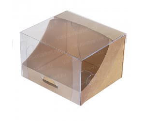 Маленькая прямоугольная коробка трапеция с ПВХ крышкой