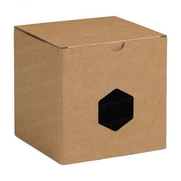Коробка куб с фигурным окном