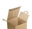 Картонная коробка куб с крышкой и двойной ручкой держателем