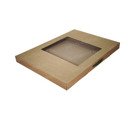 Прямоугольная плоская коробка-чемодан с ручкой и окном