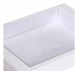 Прямоугольная картонная коробка с бортом и прозрачной крышкой внутрь