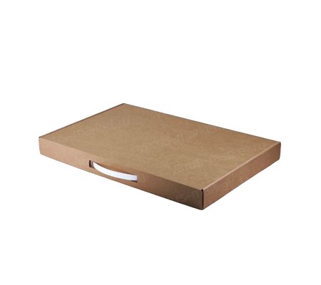 Картонная прямоугольная коробка чемодан с ручкой для переноски 
