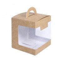 Коробка куб с ручкой и окном