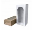 Прямоугольная коробка из микрогофрокартона с окном в форме арки