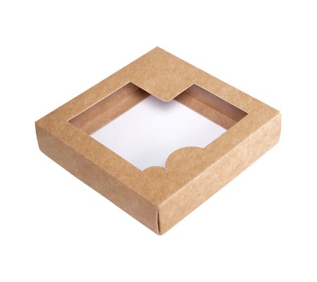 Квадратная коробка крышка дно с фигурным вырезом под окно