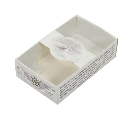 Прямоугольная открытая коробка из картона с фиксатором для упаковки товаров