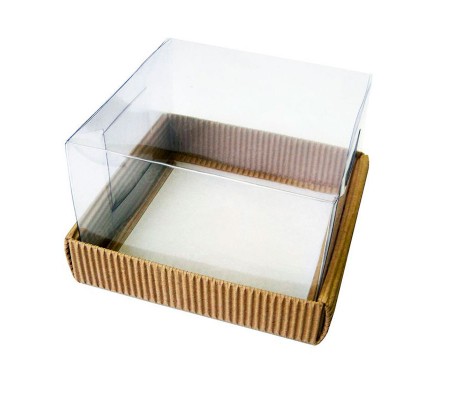 Квадратная гофрированная коробка с высокой крышкой ПВХ 