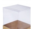 Картонная коробка для цветов с прозрачной высокой крышкой внутрь