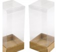 Картонная вертикальная коробка с крышкой ПВХ для упаковки товаров