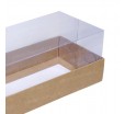 Прямоугольная коробка из картона и ПВХ с высокой крышкой для сувениров