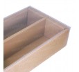 Прямоугольная картонная коробка с двумя секциями и крышкой ПВХ