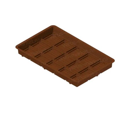 Прямоугольный коррекс на 21 квадратную ячейку для конфет или шоколадных плиток