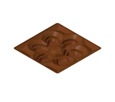 Квадратный конфетный коррекс на 6 ячеек в форме цветка для укладки в коробку